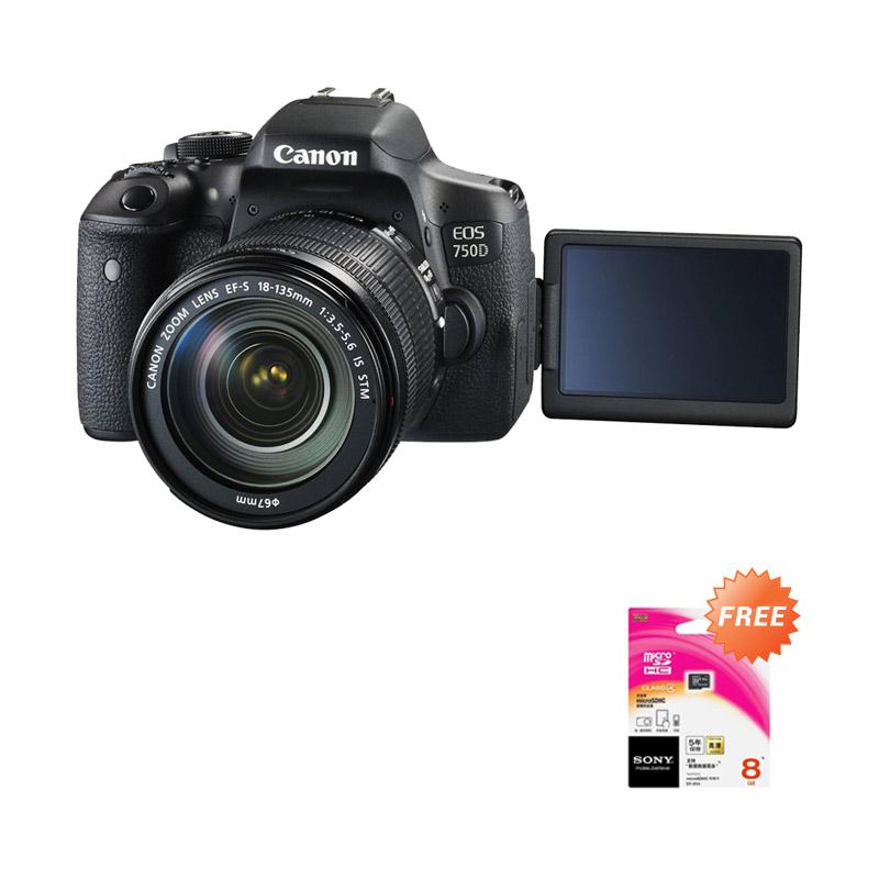Canon EOS 750D Kit 18-55mm IS STM Kamera DSLR [24 MP/Wifi] + Free Memory Sony 8 GB