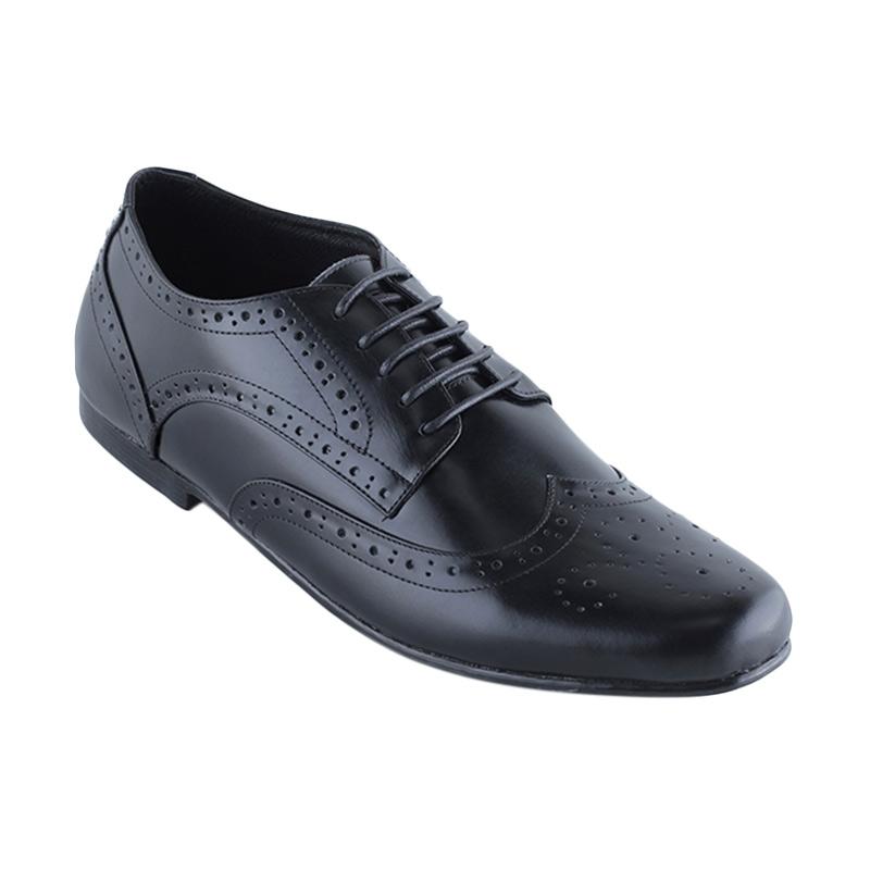 Eclipse 7 ISTANBUL Brogue Wingtip Leather Formal Men Shoes - Black
