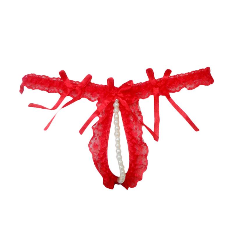 Jakarta Lingerie JLG115 Gstring Pearl Sexy Open Crotch - Red