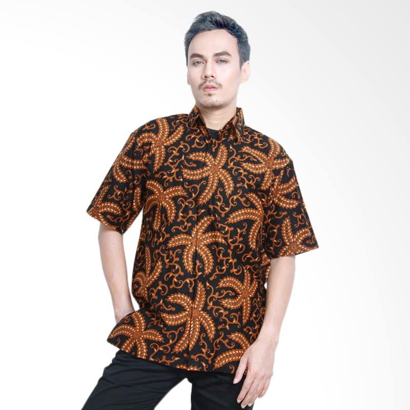 Aamir Kinsler BK108 Kemeja Batik Lengan Pendek - Hitam Multicolor
