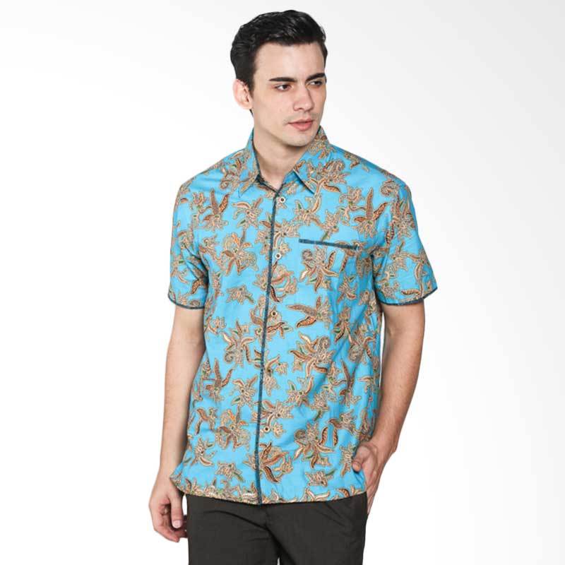 Batik Waskito Cotton HB 0198 Short Sleeve Shirt - Torquise