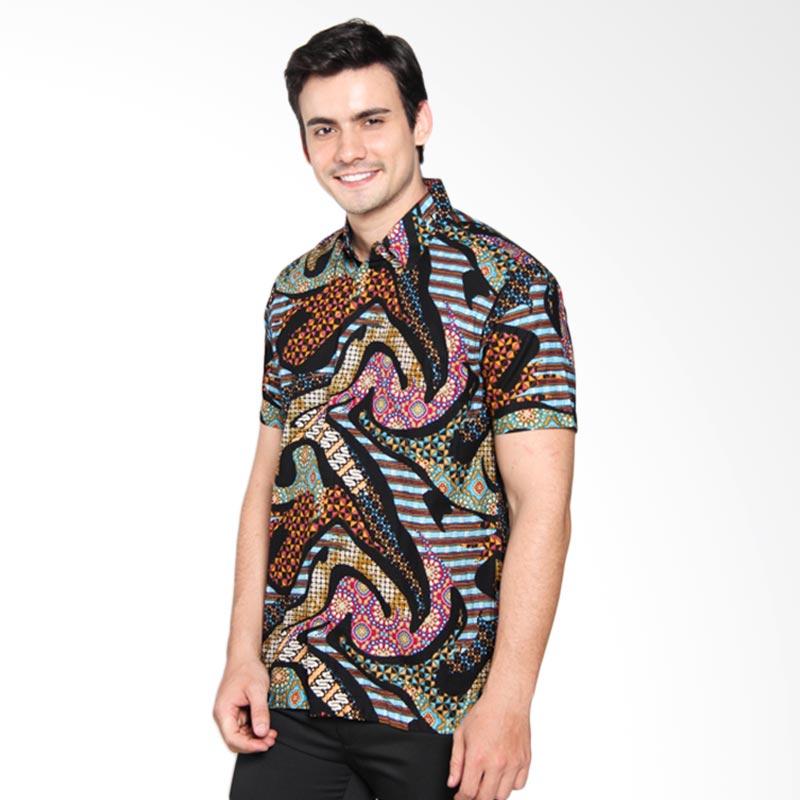 Batik Waskito Cotton Short Sleeve Shirt - Torquise [HB 1468]