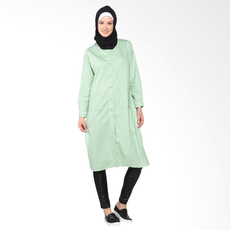 Chick Shop Simple Plain Long Shirt CO-52-01-Hm Baju Moslem - Light Green