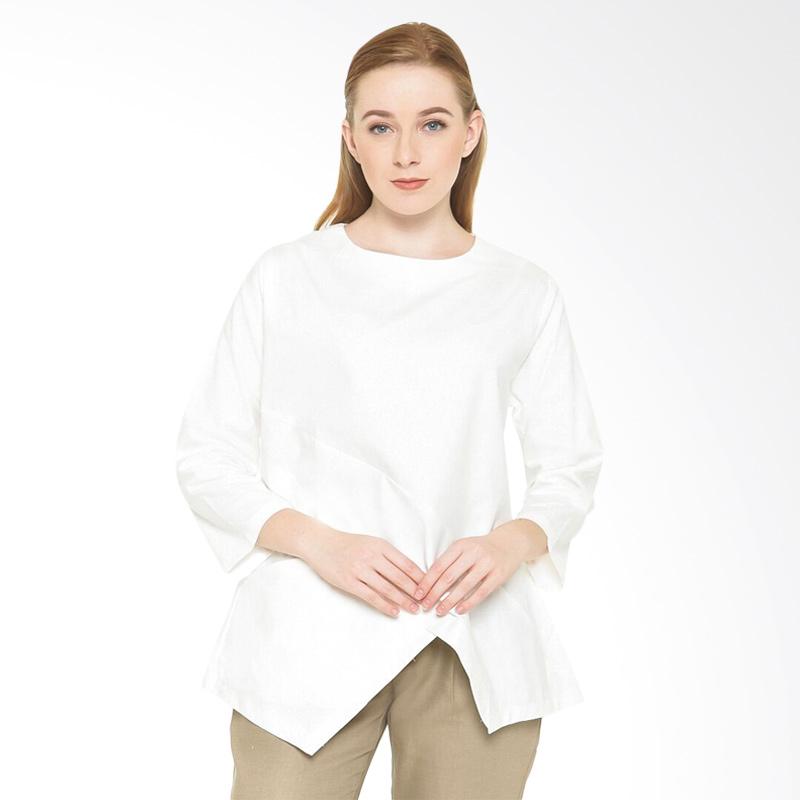 Magnificents Ladies ASBWHT16 Asymetric Blouses - White