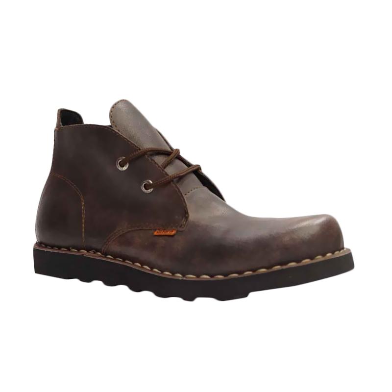 Dr.Faris Footwear 3012 CH Leather Sepatu Boots Pria - Coffee