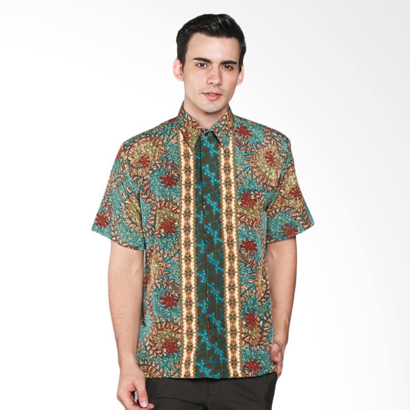 Batik Waskito Short Sleeve Silk Shirt HB 10566 Batik Pria - Green