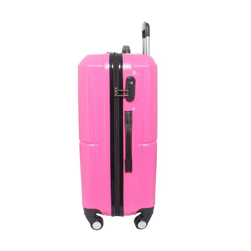 Jual Real Polo Hardcase Fiber ABS 7717 Tas Koper - Pink [4 Roda Putar/