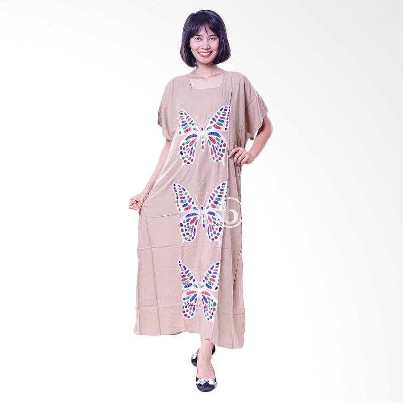 Mama Hamil Kalong Painting Hewan Cantik Baju Hamil Daster Jumbo - Cream