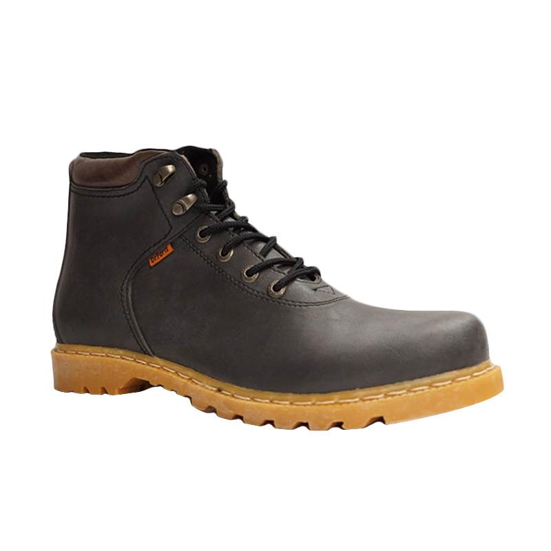 Dr.Faris Footwear 4011 SCC1 Leather Sepatu Boots Pria - Black