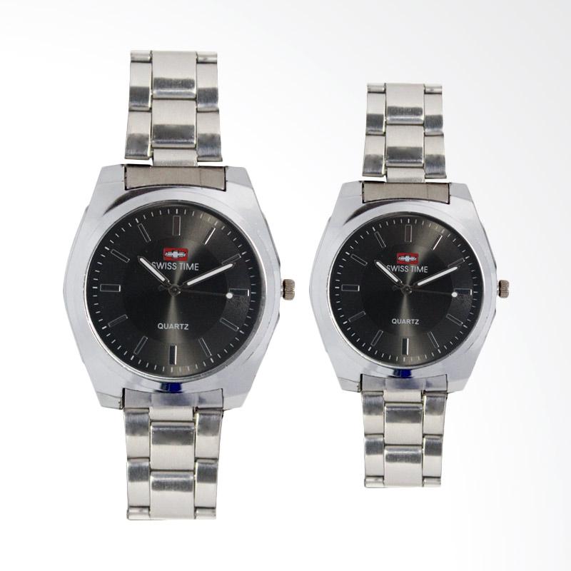 Swiss Time FIN-259 CP Jam Tangan Couple Pria dan Wanita Analog - Black