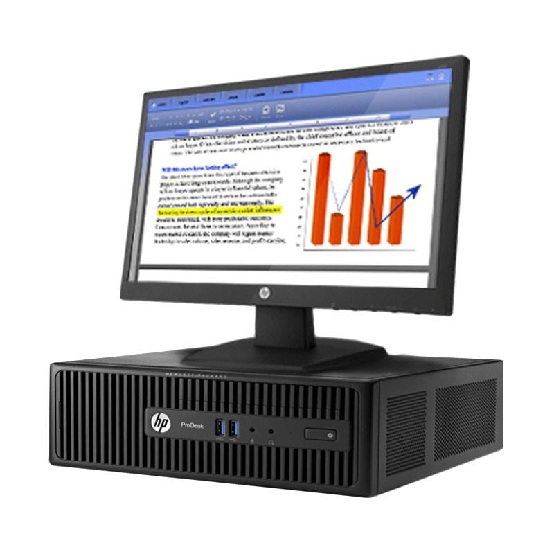 HP PC Prodesk 400 G3 SFF Desktop PC - Hitam [Intel Core i3-6100/4GB/500GB/18.5 Inch/Windows 10 Pro]