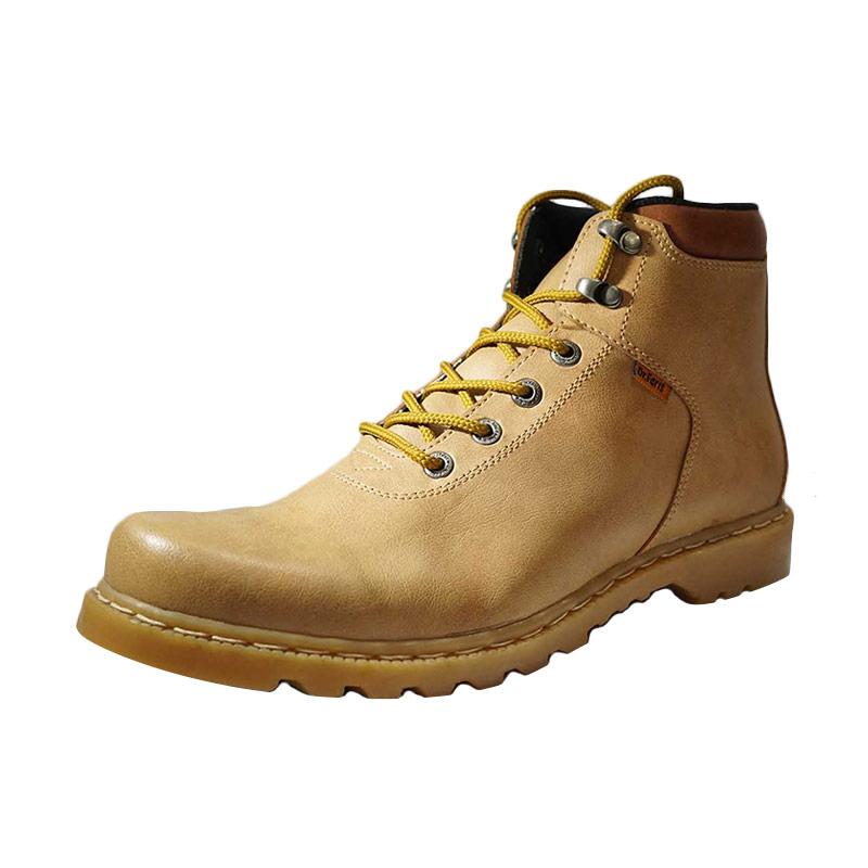Dr.Faris Footwear 4011 SCC Leather Sepatu Boots Pria - Camel