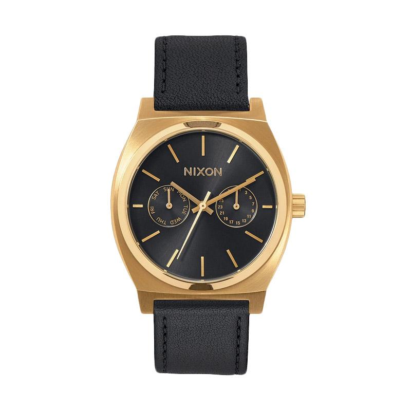 Nixon A9271604 Time Teller Deluxe Leather Analog Watch Jam Tangan Pria - Gold