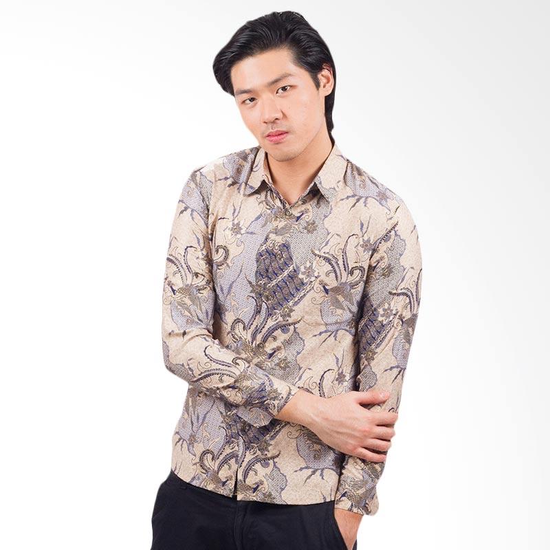 Parama Batik Phoenix Slim Fit Batik Kemeja Lengan Panjang Pria - Cream