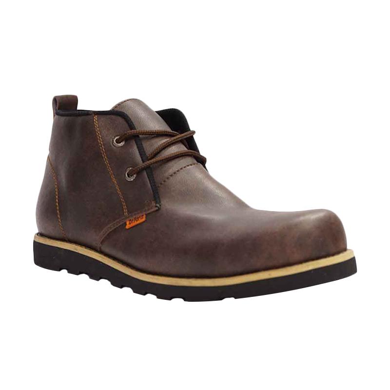 Dr.Faris Footwear 3012 VH Leather Sepatu Boots Pria - Coffee