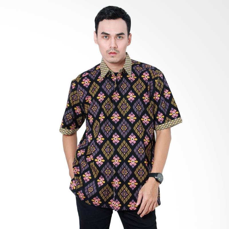 Aamir Kinsler BK109 Kemeja Batik Lengan Pendek - Hitam Multicolor