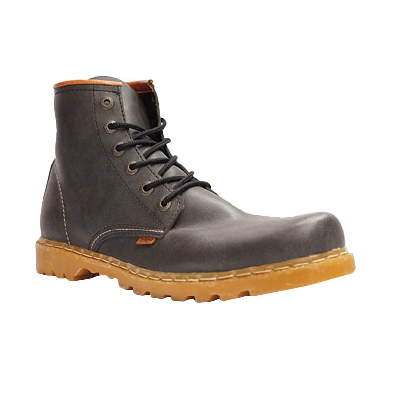 Dr.Faris Footwear 404 SCC Leather Boots Sepatu Boots - Grey