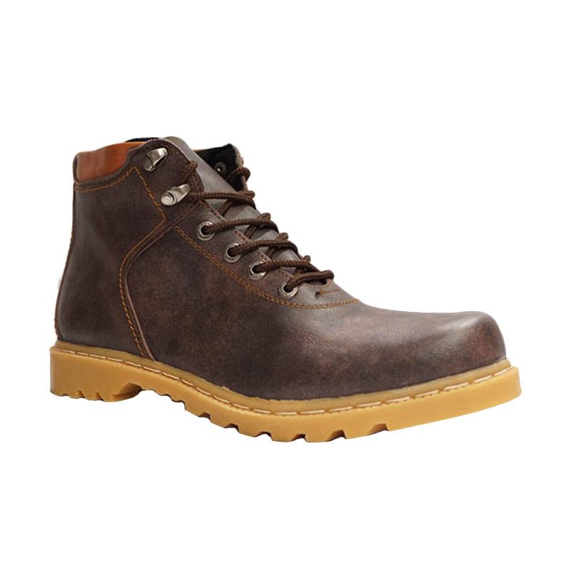 Dr.Faris Footwear 4011 SCC Leather Sepatu Boots Pria - Coffee
