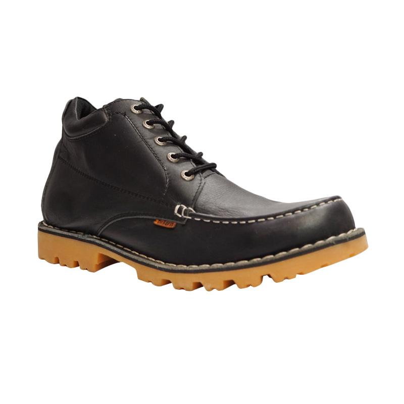 Dr.Faris Footwear 401 SWC-1 Leather Sepatu Boots Pria - Black