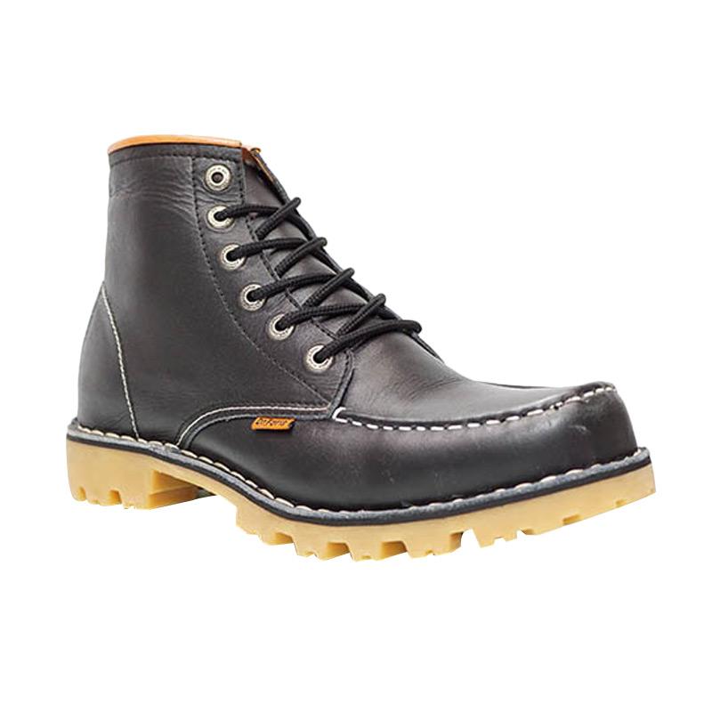 Dr.Faris Footwear 404 SWC Leather Boots Sepatu Pria - Black