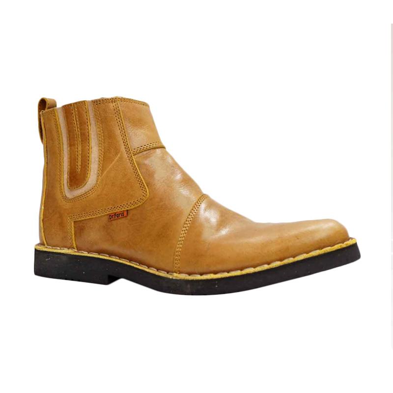 Dr.Faris Footwear 4041 SH Leather Sepatu Boots Pria - Tan Gold