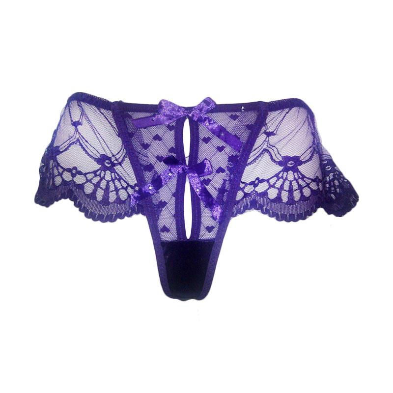 Jakarta Lingerie JLG067E G-string Lovely Open Crotch Pakaian Dalam Wanita - Purple