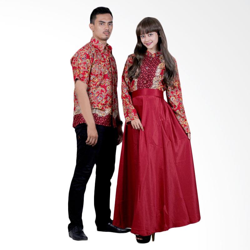 Batik Putri Ayu Solo Sarimbit SRG113 Batik Gamis - Merah
