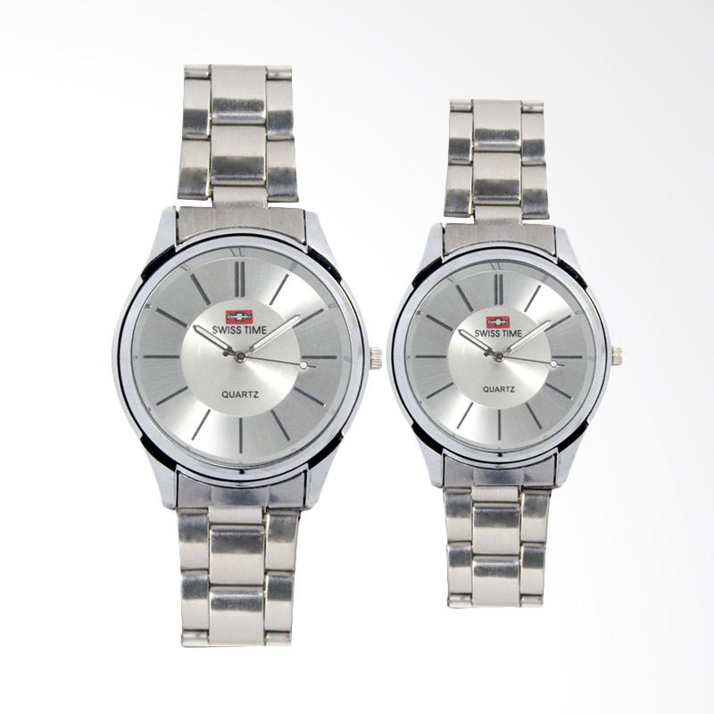 Swiss Time FIN-260 CP Jam Tangan Couple Pria dan Wanita Analog - White