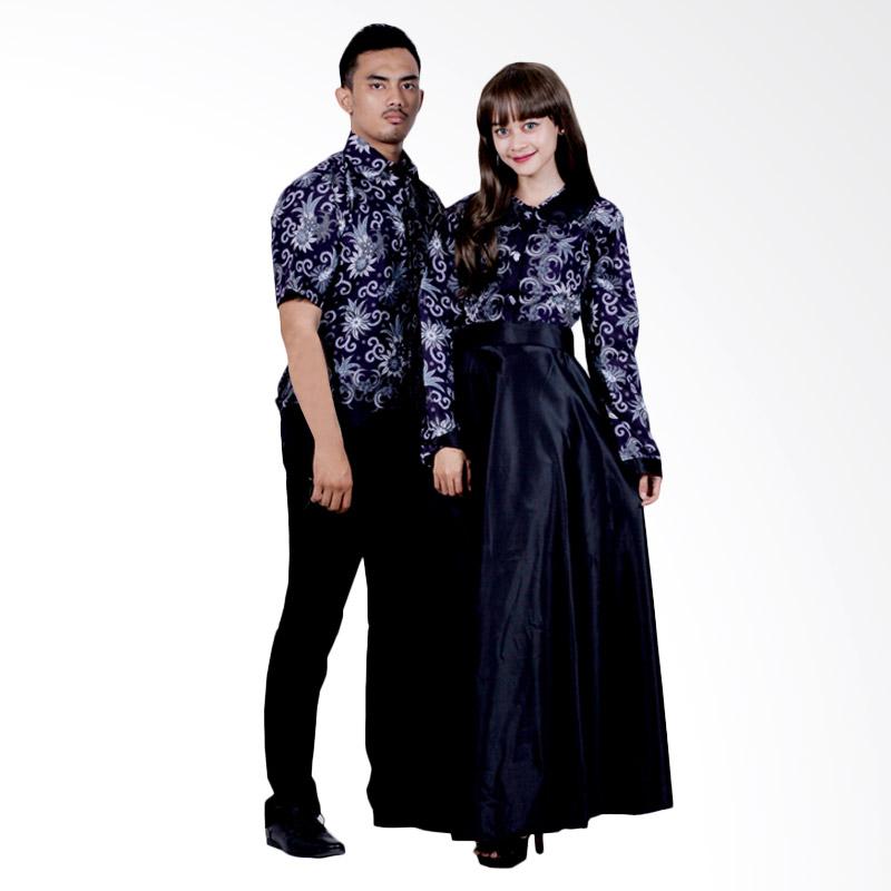 Batik Putri Ayu Solo Sarimbit SRG111 Batik Gamis - Hitam