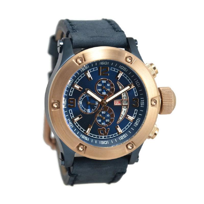 Christ Verra 52300G-2J Jam Tangan Pria - Navy Plat Biru Ring Rosegold