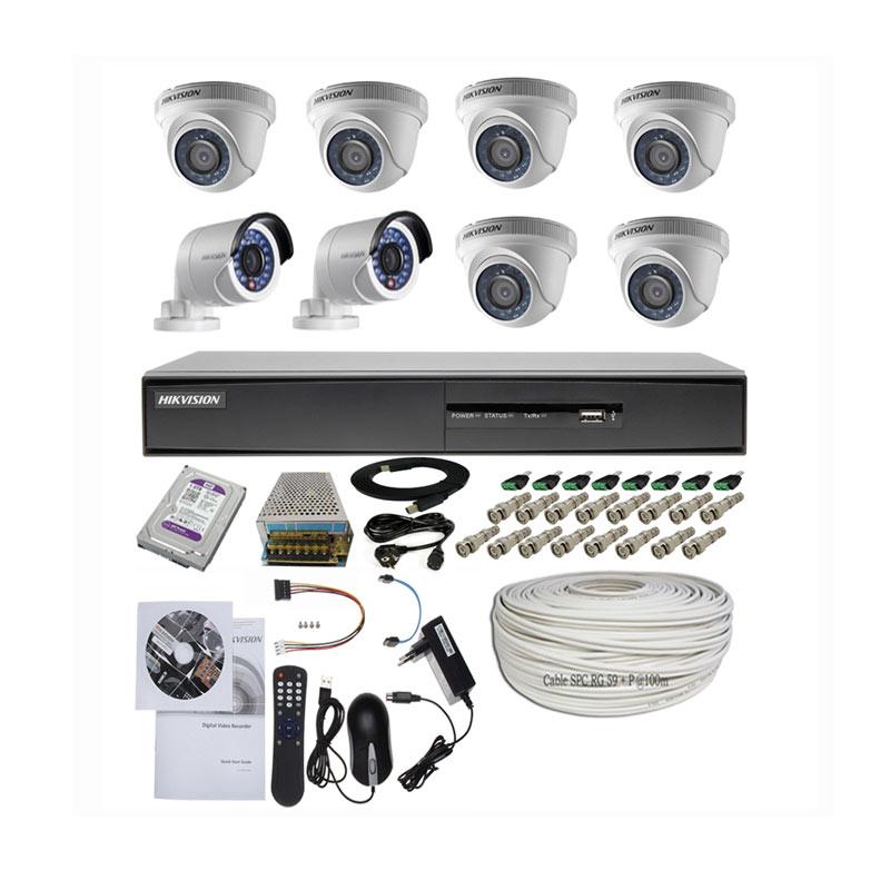 hikvision 8 camera turbo hd paket kamera cctv 6 indoor 2 outdoor 2 0 mp