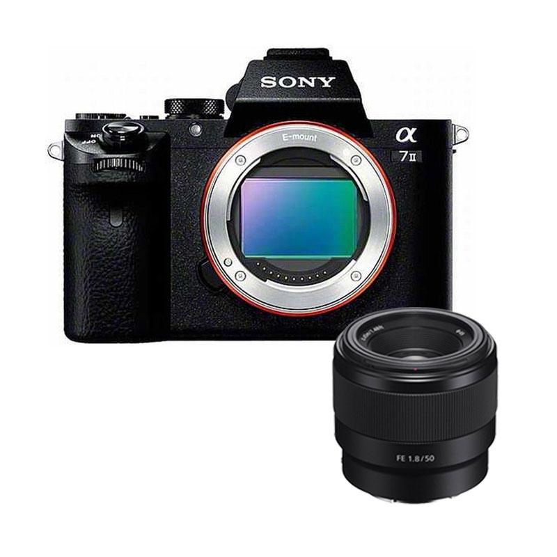 Sony Alpha A7 Mark II Body Only Kamera Mirrorless - Black + SEL FE 50mm F1,8