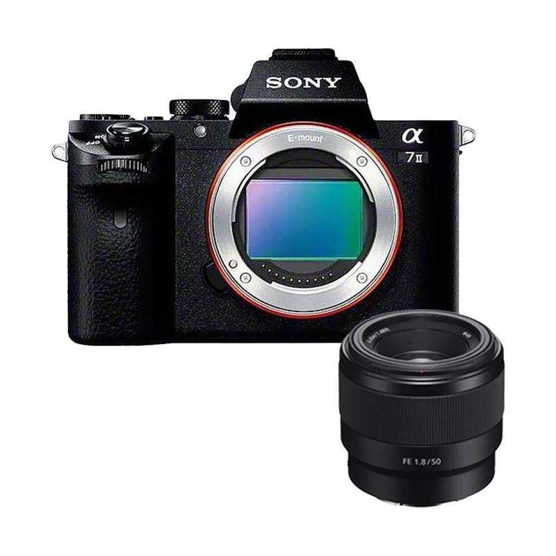 SONY Alpha A7 II ILCE-7M2 Kamera Mirrorless with Sony FE 50mm F1.8 Lensa Kamera