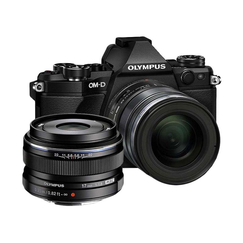 Olympus OM-D E-M5 Mark II Kit 12-40mm f/2.8 PRO + 17mm f/1.8 Kamera Mirrorless - Black