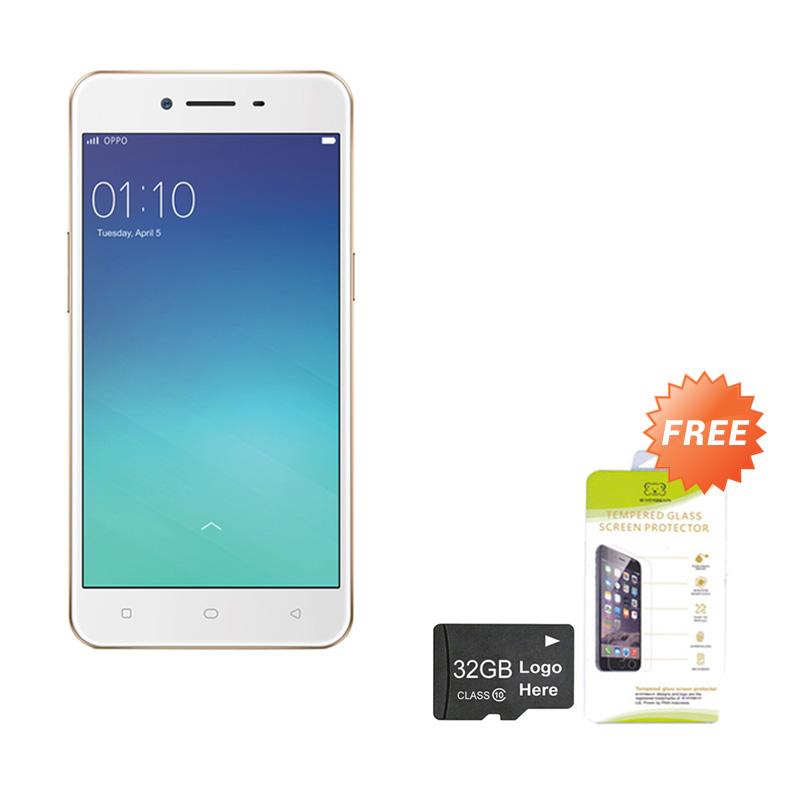 OPPO F1s Smarthphone - Rose Gold [32 GB/3 GB/5.5 Inch] + Bonus MMC 16 GB and Tempered Glass