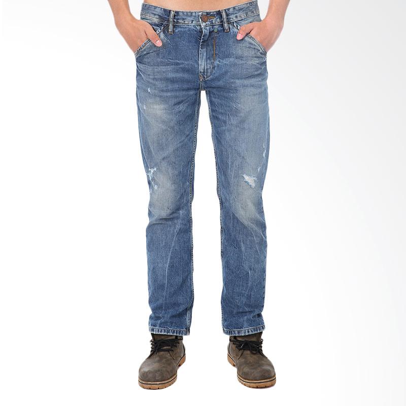 Bushido Jeans Ronin 001 BR001ABLD16 Straight cut jeans Indigo Celana Jeans Pria
