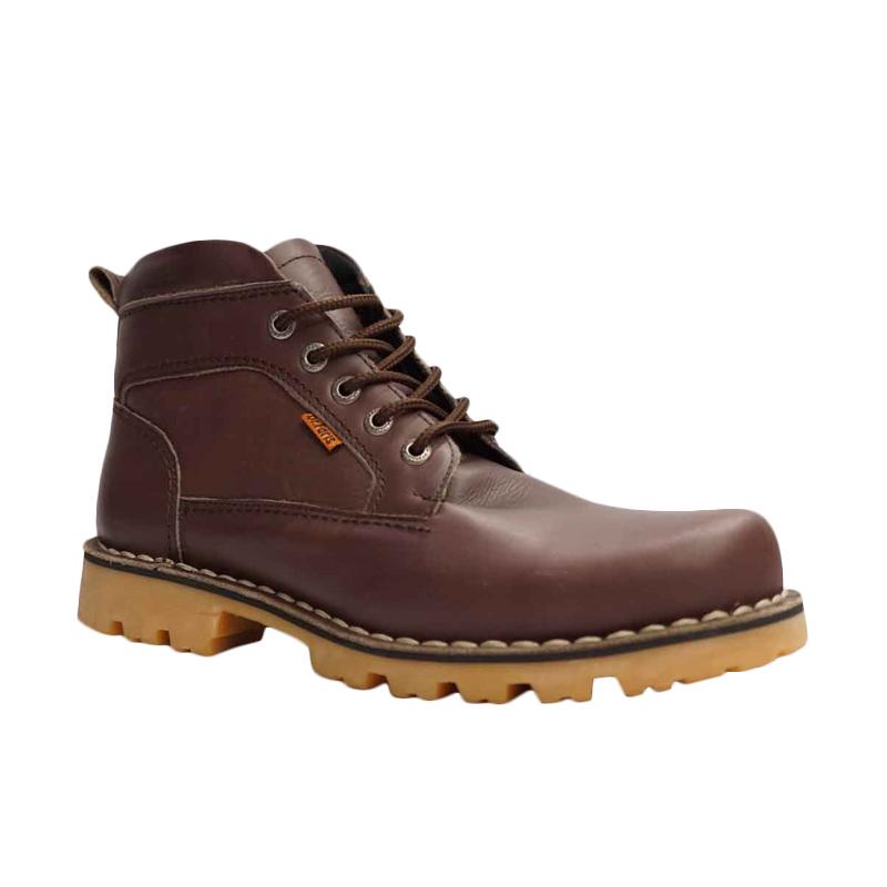 Dr.Faris Footwear 4021 SWC Leather Sepatu Boots Pria - Brown