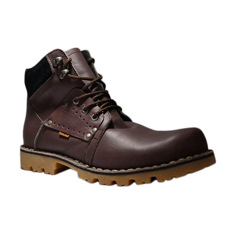 Dr.Faris Footwear 4043 SWC Leather Boots Sepatu Boots - Brown