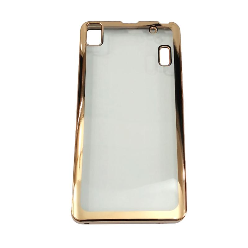 Softcase Lenovo A7000 List Chrome Rose Gold Transparant Tempered Source · Case Jelly Transparan Shiny Chrome