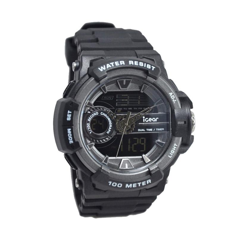iGear Water Proof D48H320iG64-1938MH Rubber Strap Dualtime Sporty Jam Tangan Pria