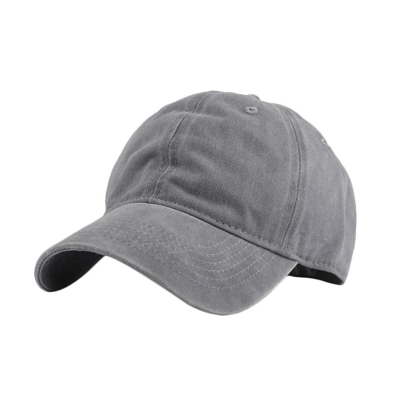 harga Ormano Snapback Baseball Cap Korean Hip Hop Casual Polos Denim Topi - Abu Muda Blibli