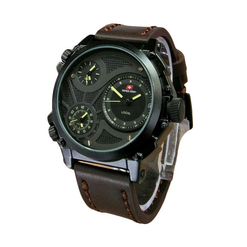 Swiss Army - Jam Tangan Pria - Leather Strap - SA 6030 Dark Brown