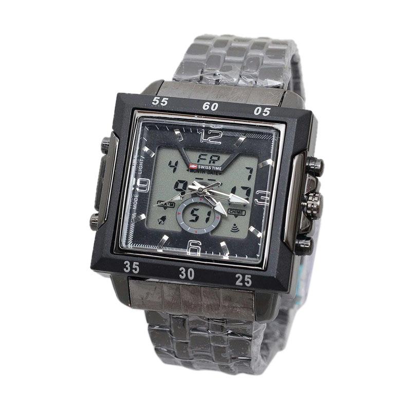 Swiss Army SA 6569 AD Dual Time Jam Tangan Pria - Black