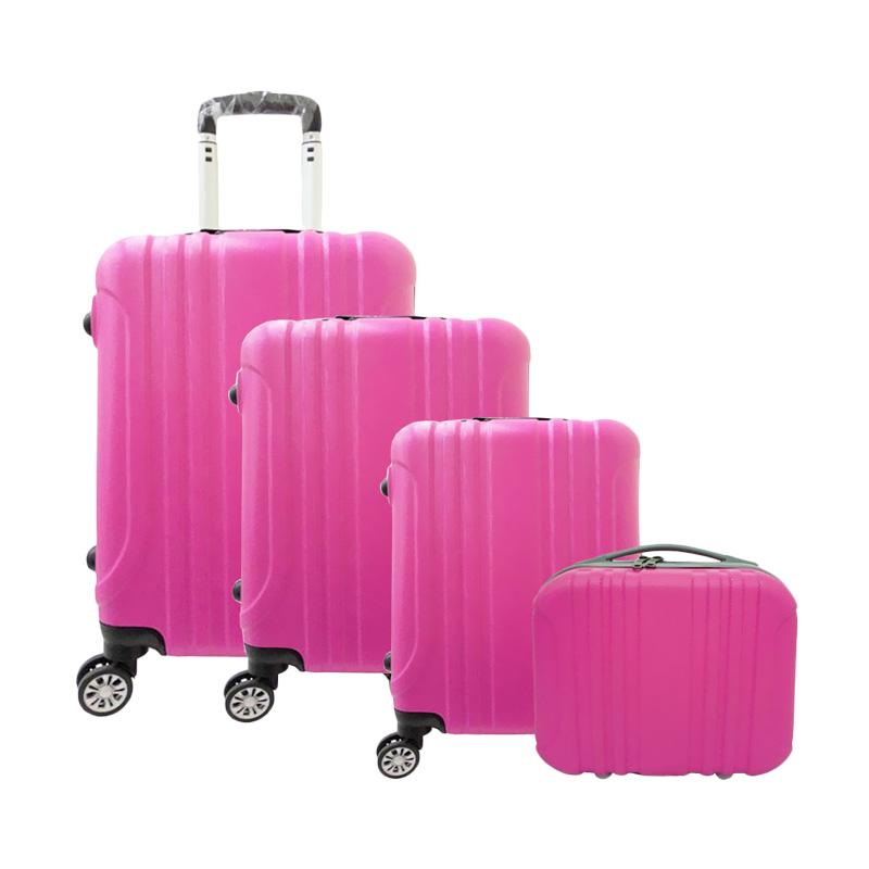 Spek Harga Koper Polo Maple B11 ABS Vertical Stripe Six 4in1 Koper - Pink Fushia [