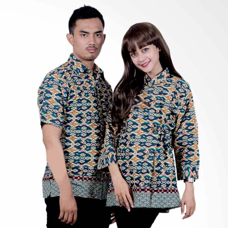 Batik Putri Ayu Solo SRB18 Batik Couple Blouse Katun - Biru