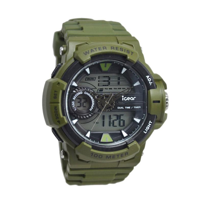 iGear Water Proof D48H320iG64-1998MHJH Rubber Strap Dualtime Sporty Jam Tangan Pria