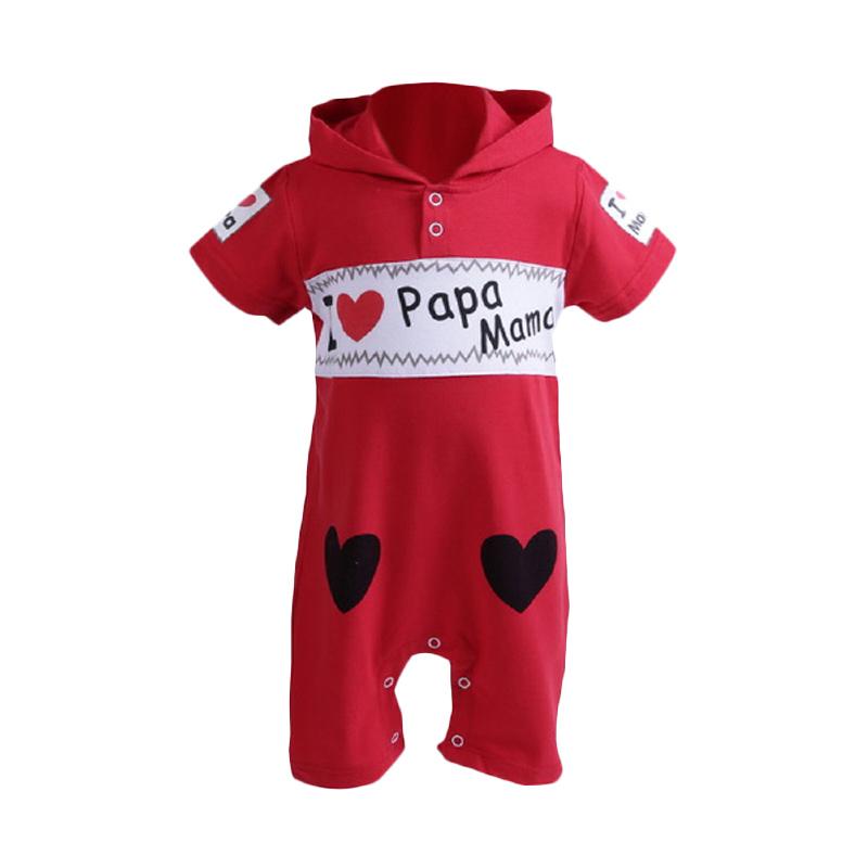 Jual Chloebaby Shop Jumper Baby Boy Infant I Love Papa Mama F999a Jumpsuit Red Black Online Agustus 2020 Blibli Com