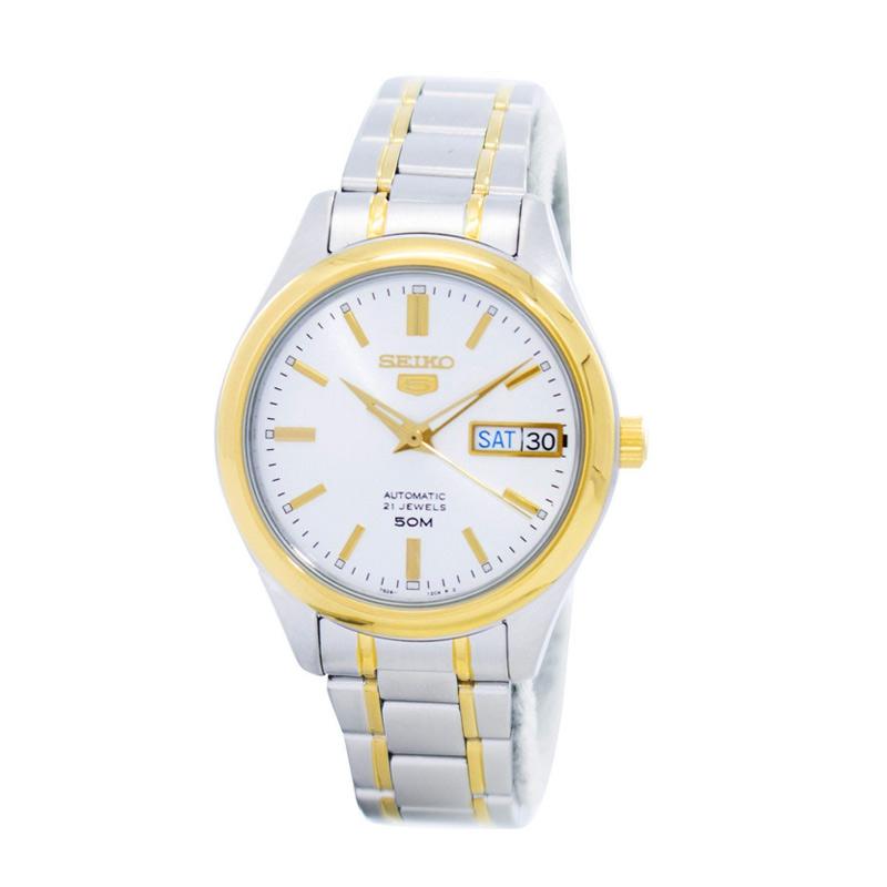 Seiko 5 Ladies SNK880K1 - Jam Tangan Wanita - Tali Logam Stainless Steel - Silver Gold