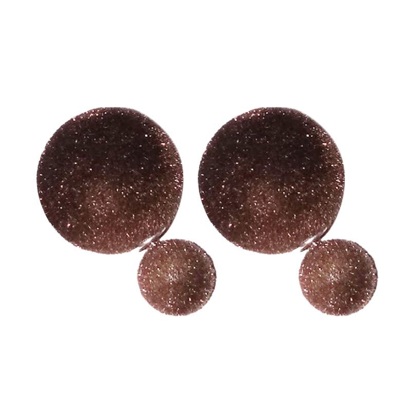 Ulasan Terbaru Anneui EE0295 Double Stud Model Hollywood Beludu Velvet Anting Wanita - Brown Dan Harganya