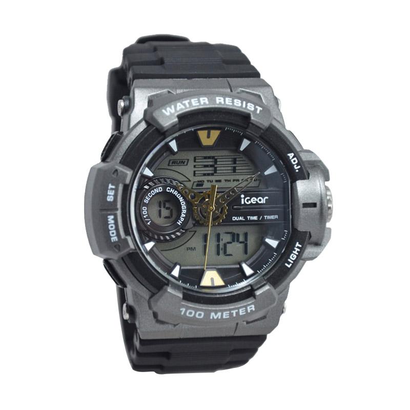 iGear Water Proof D48H320iG64-1978MHTMA Rubber Strap Dualtime Sporty Jam Tangan Pria